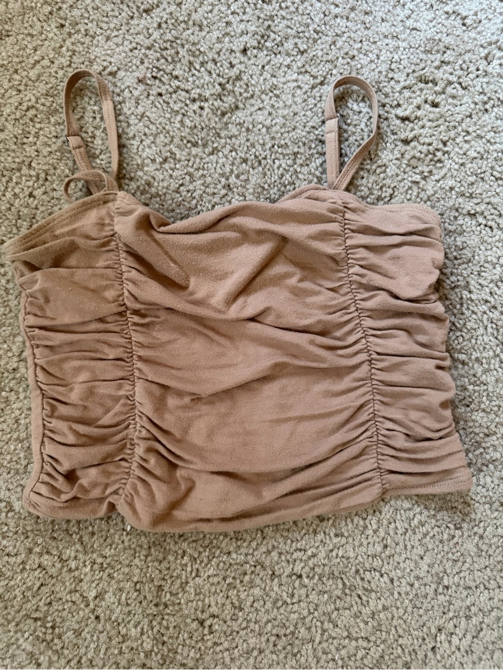 Hollister Ruched Crop Cami in Taupe